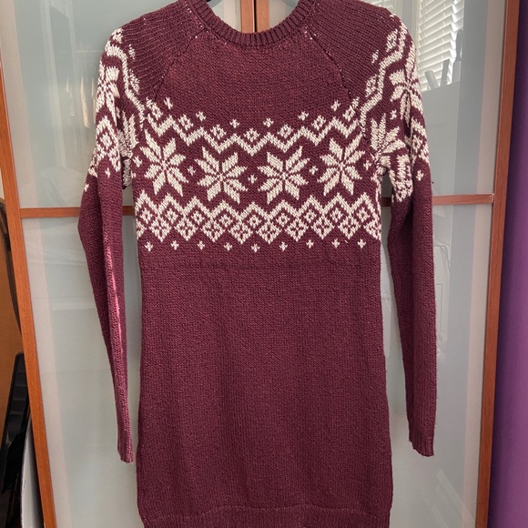Burgundy Sweater Dress - Picture 2 of 2